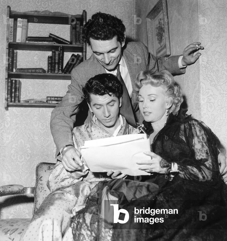 Daniel Gelin and Isa Gabor on Set of Film Sang Et Lumieres August 25, 1953 (b/w photo)