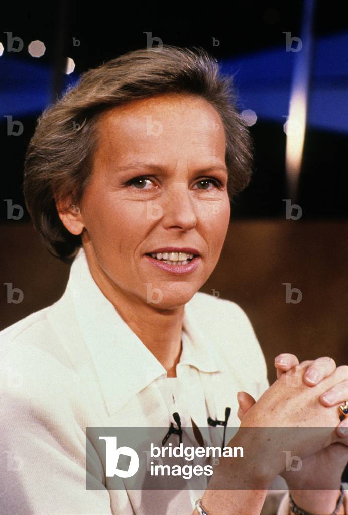 French Newsreader and Tvnews Broadcaster Host Christine Ockrent in 1988 (photo)