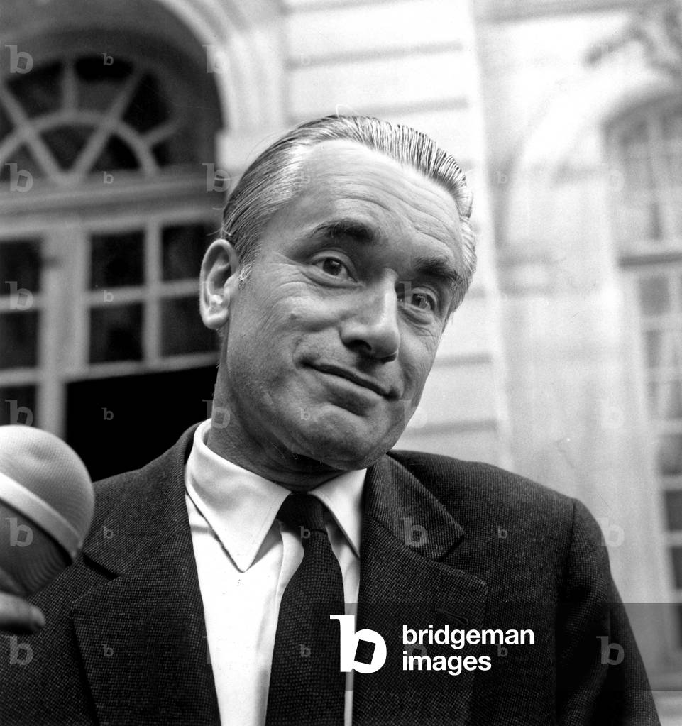 Jacques Chaban Delmas, President of French National Assembly, June 17, 1968 (b/w photo)