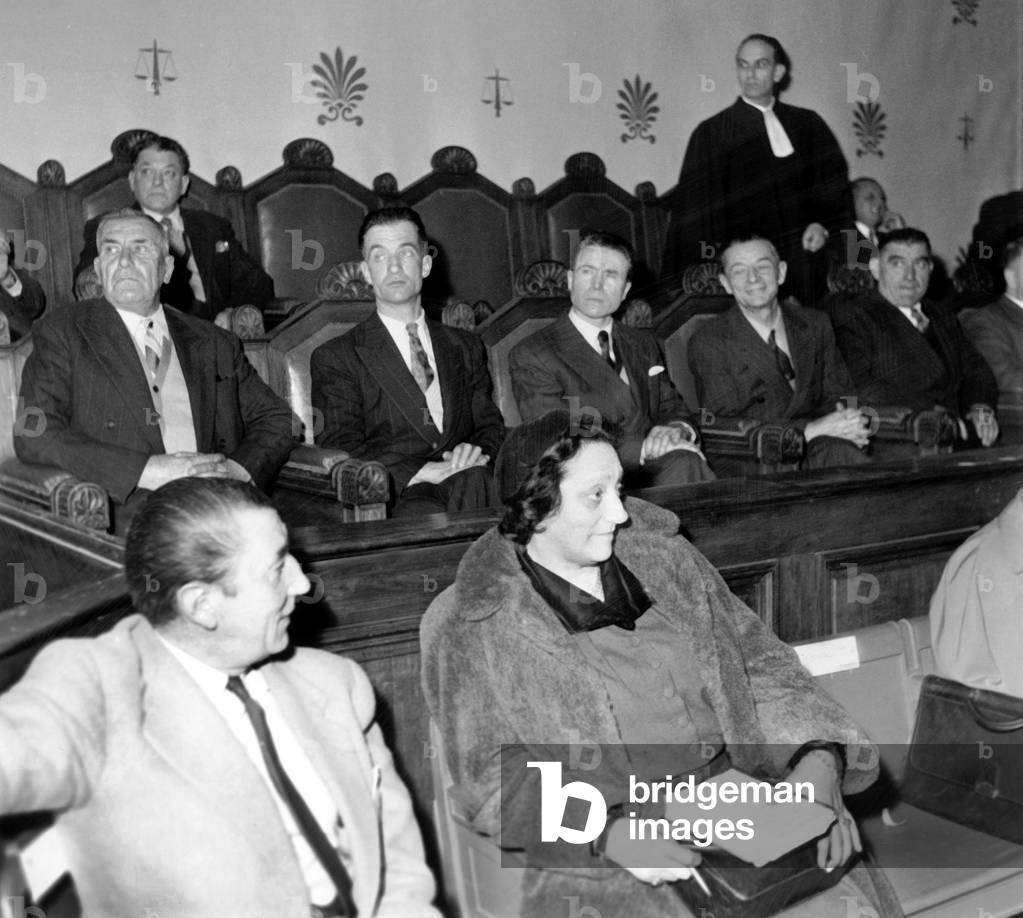 Jurors during 2Nd Trial of Marie Besnard March 16, 1954 (b/w photo)