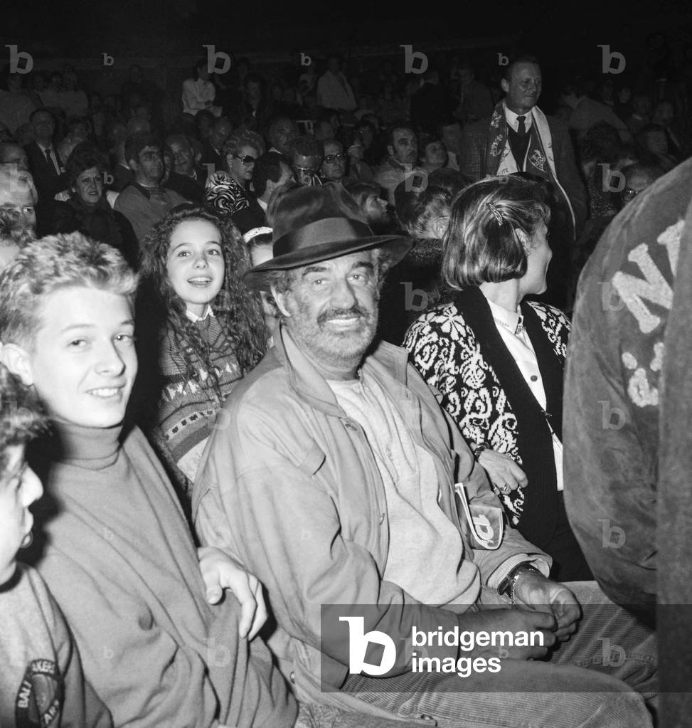 The International Circus Festival of Monte-Carlo, February 1, 1988 : Jean Paul Belmondo (b/w photo)