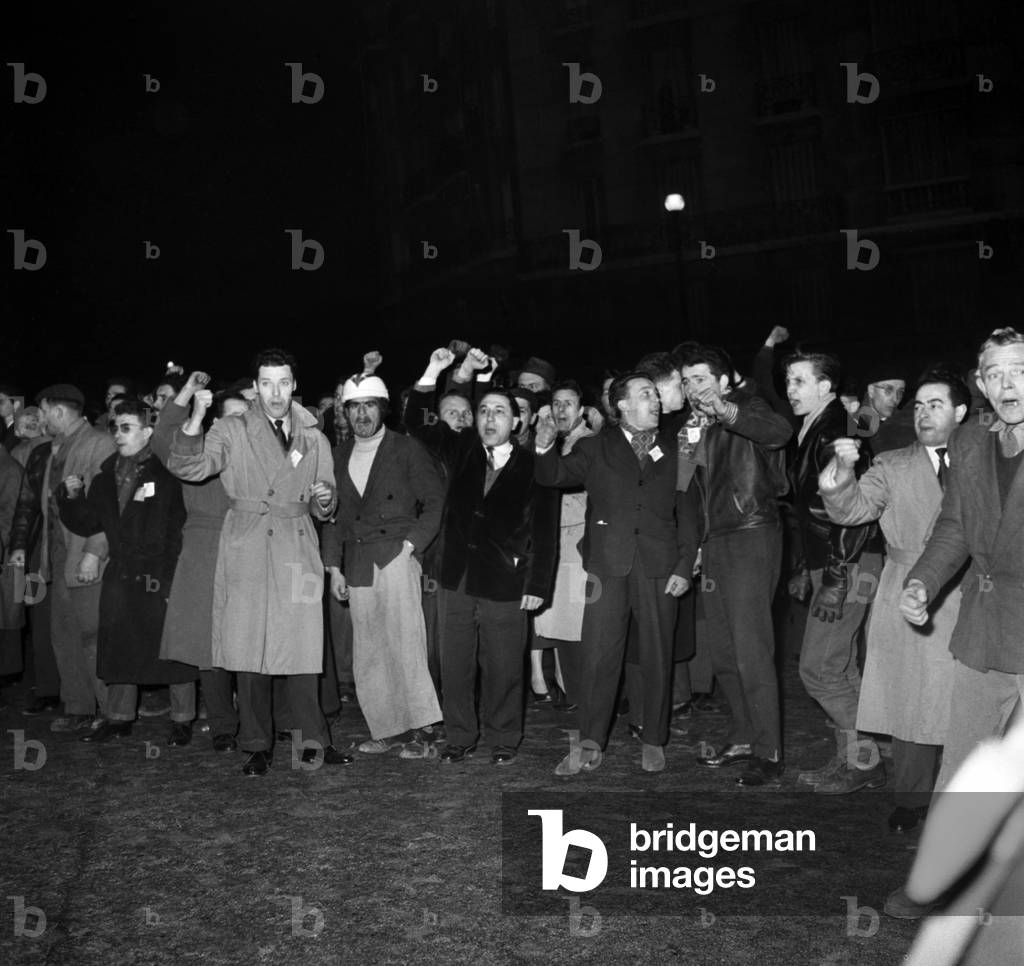 Meeting For The French Republic, Vel D'Hiv, Paris, France, March 19, 1958 (b/w photo)