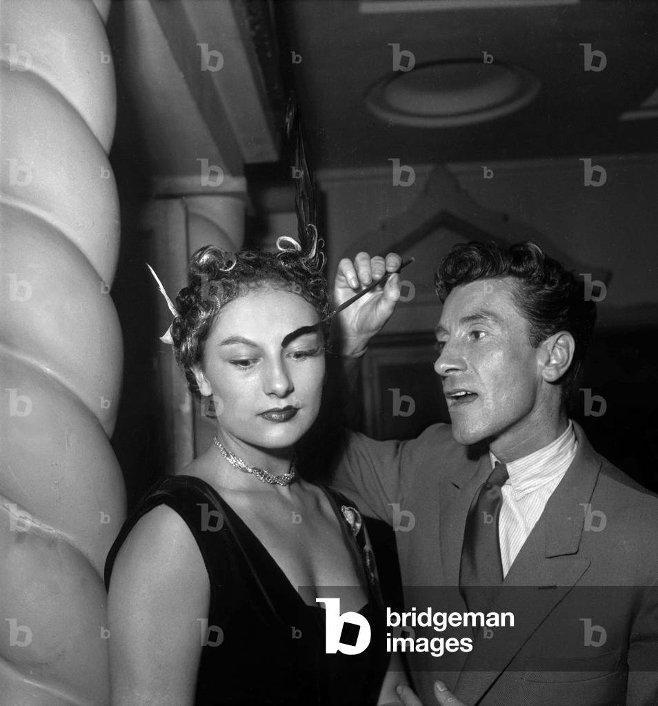 French make-up man Jean d'Estrees in Paris, September 1949 (b/w photo)