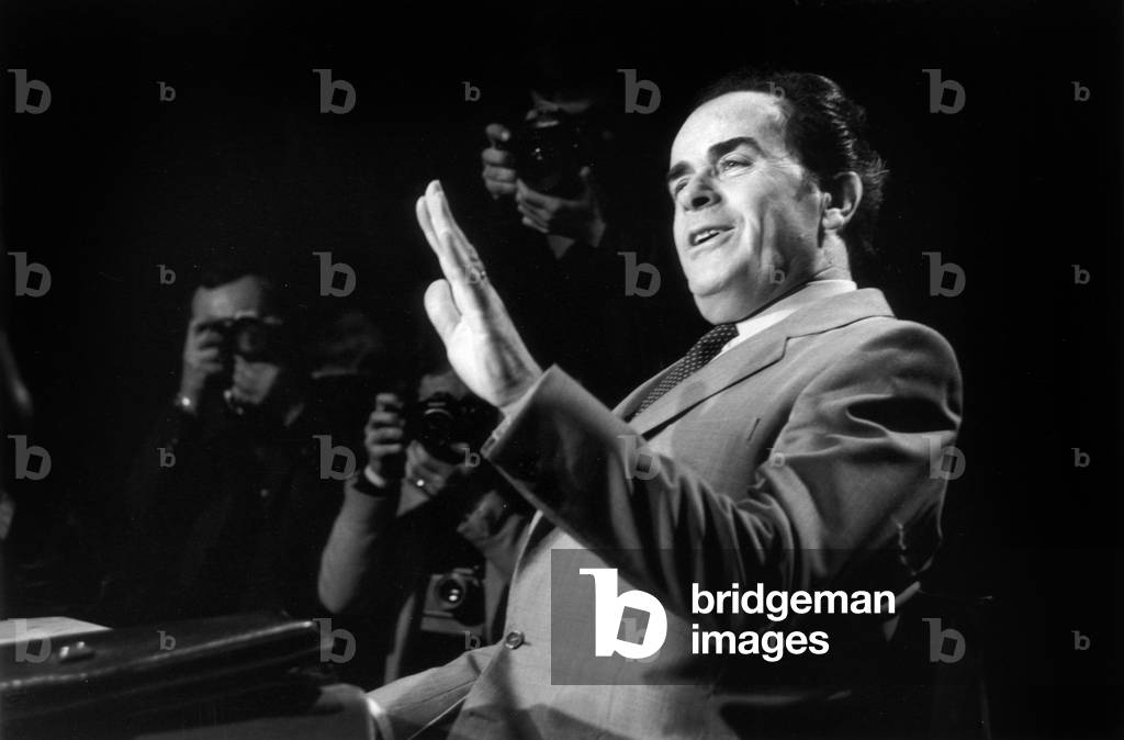 Georges Marchais, Candidate at French Presidential Elections during A TV Programme on March 24, 1981 (b/w photo)