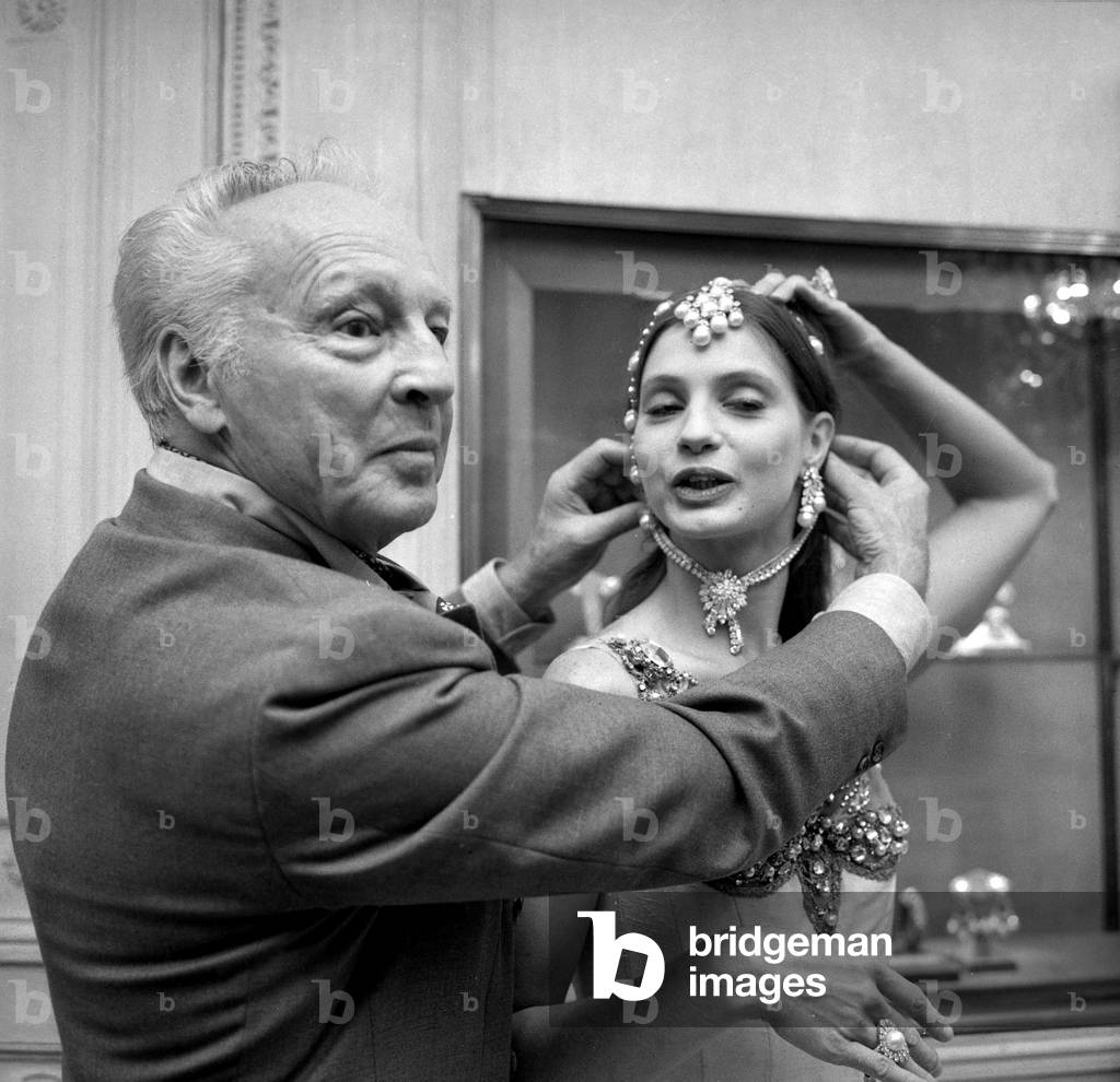 George Balanchine and dancer Suzanne Farrell wearing Van Cleef and Arpels jewelry for Balanchine's ballet 
