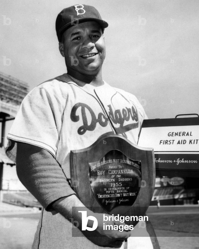Thomas Campanella American Baseball Player Brooklyn Dodgers In 1955 (b/w photo)