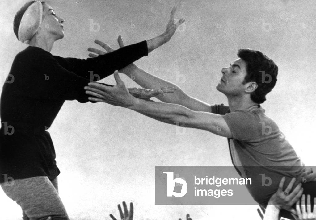Janine Charrat And Victor Rena At The Grand Theatre Of Geneva For The Ballet “You Will Have Name Tristan” After The Legend Of Tristan And Yseult On June 3, 1963 (b/w photo)