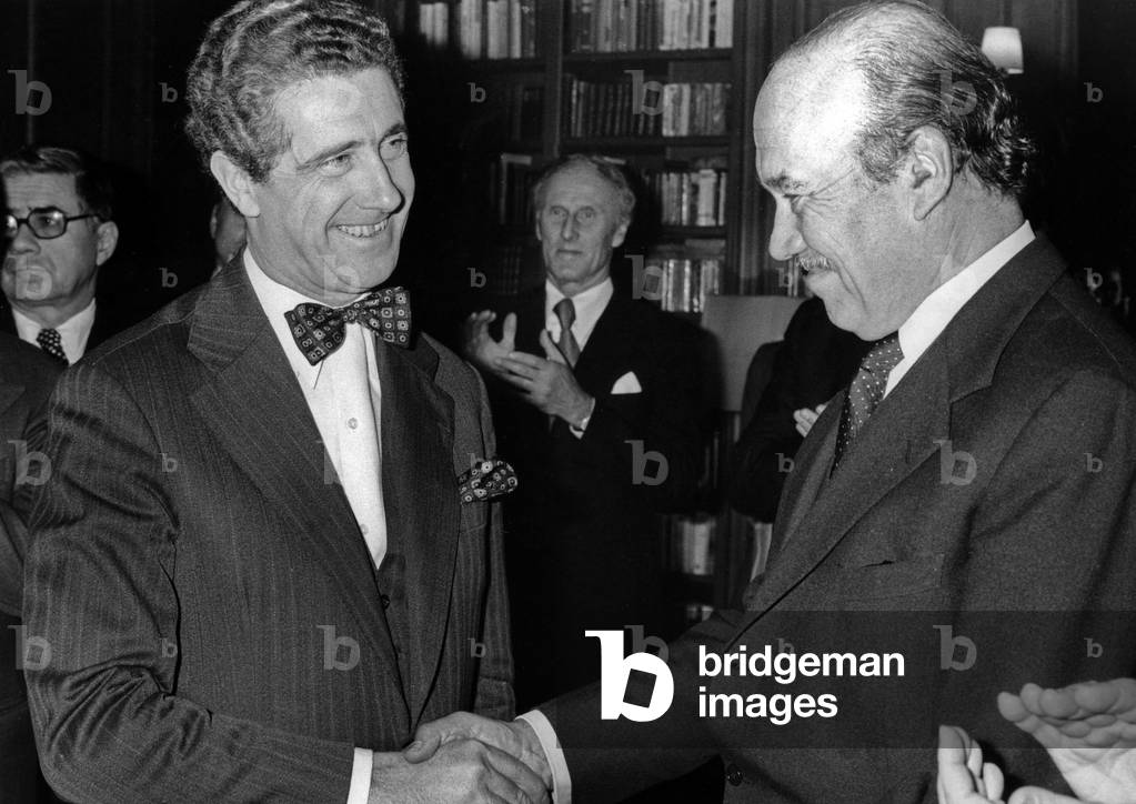 French Historian Jean Favier Receiving A Prize (