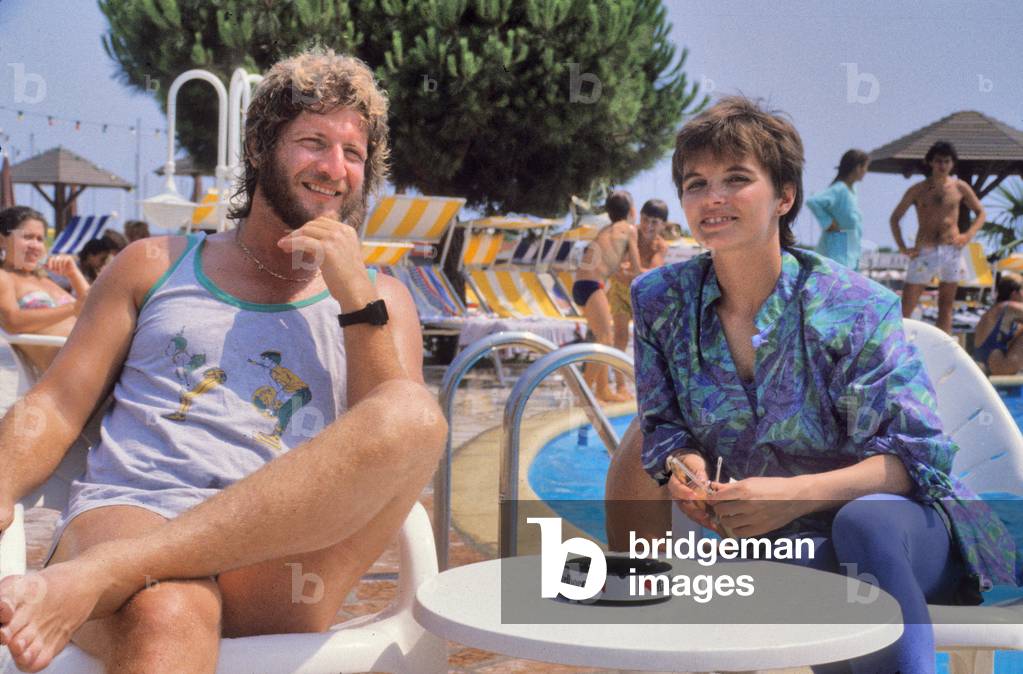 Patrick Sebastien And Diane Tell A Saint Laurent Du Var Take A Break Between Two Emissions On Rmc August 12, 1986 (photo)