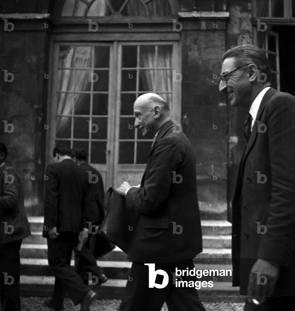 Robert Schuman and Jules Moch, 1947 (b/w photo)