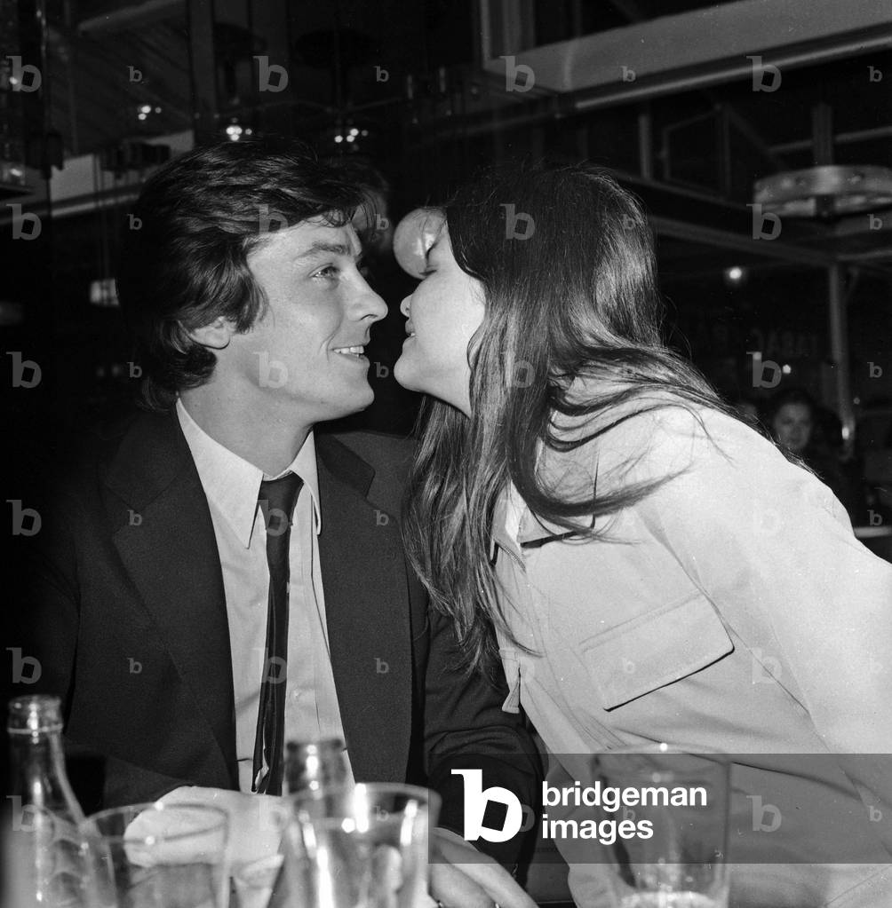 Alain Delon and Catherine Allegret at Premiere of Film 