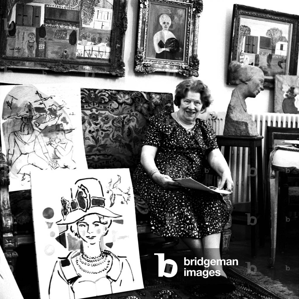 Lucie Valore (1878 - 1965), Maurice Utrillo's wife, French Painter, c.50s (b/w photo)