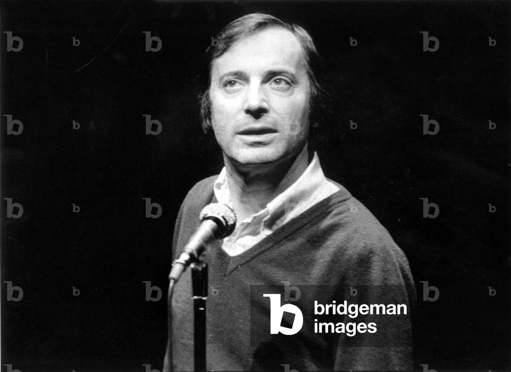 French Humorist Alex Metayer on Stage in The 80'S (b/w photo)