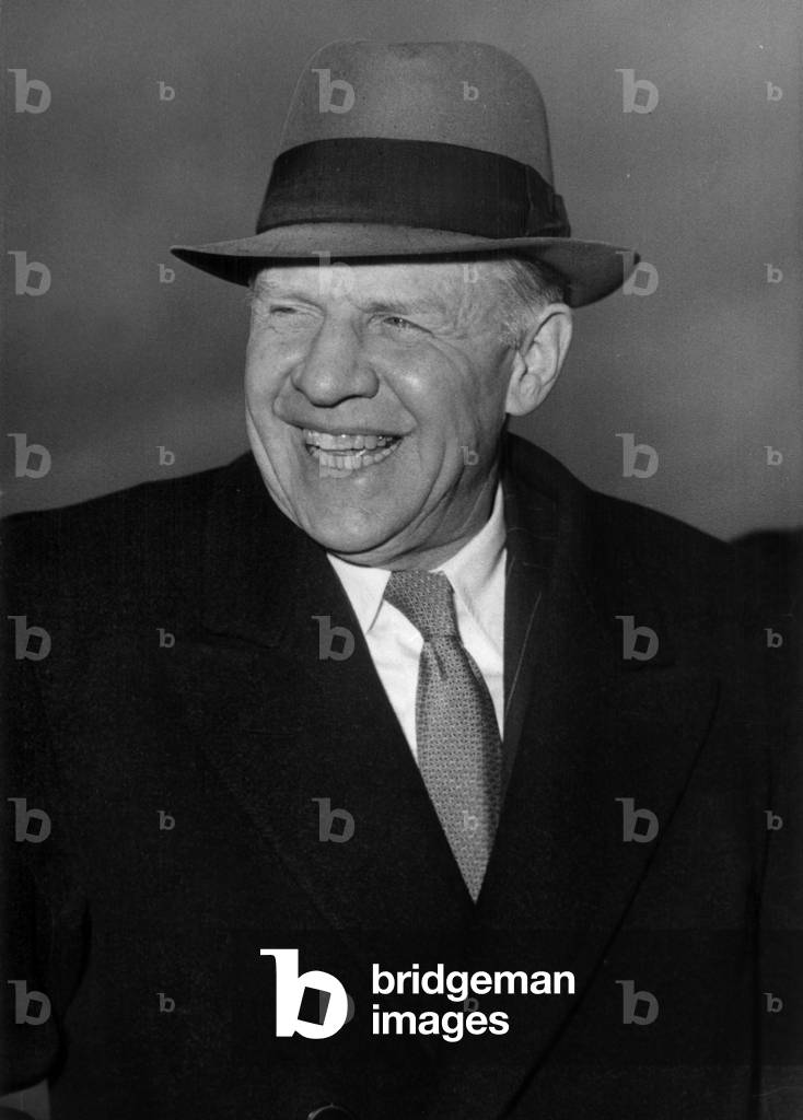 Robert Murphey in Paris For The Tunisian Problem at The Orly Airport, February 24, 1958 (b/w photo)