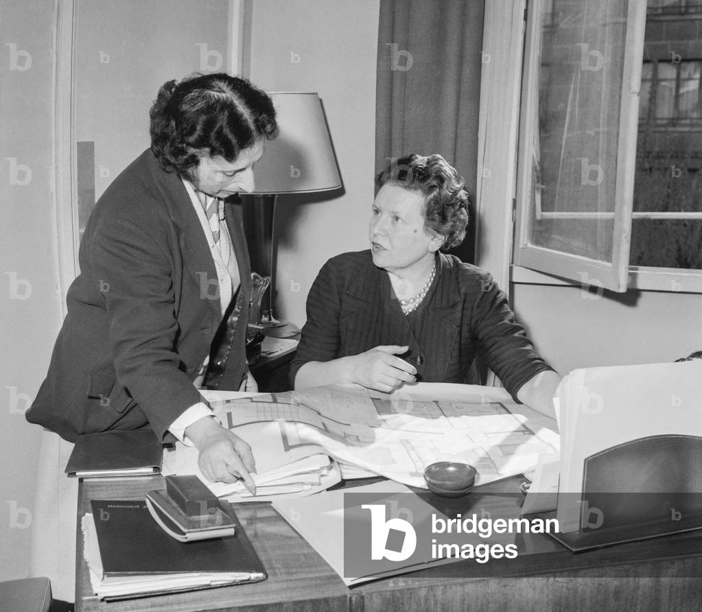 Jeanne Picard and Claude Salvy on April 3, 1959 (b/w photo)