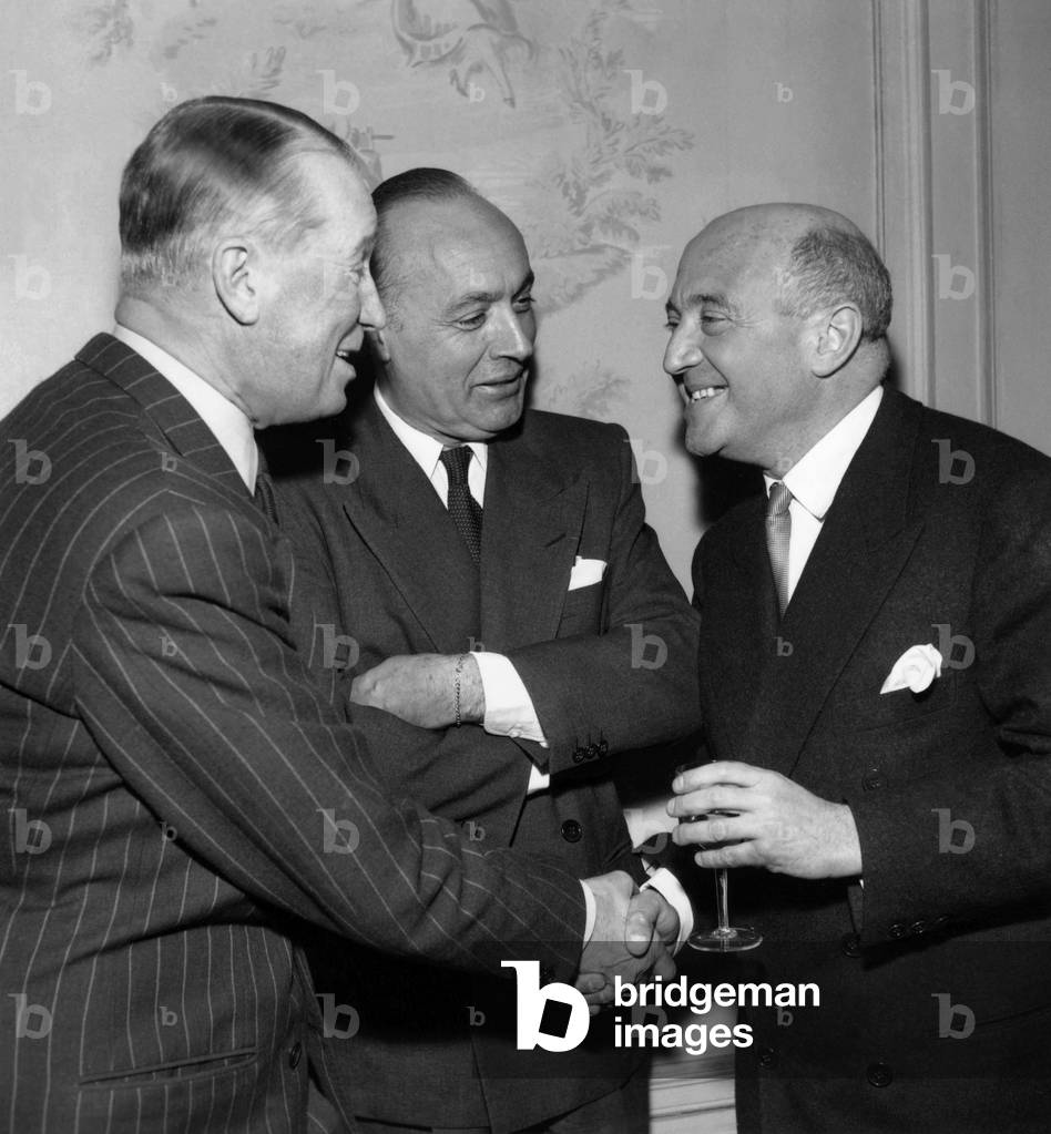 Maurice Chevalier and Pierre Blanchat Are Seing Again Their Friend Charles Boyer Who Is in Paris To Shoot The Film By Maxophuls 