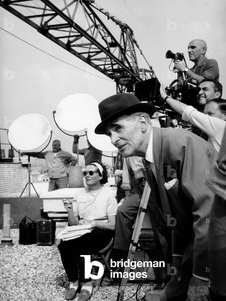 Andre Hunebelle on Set of Film 