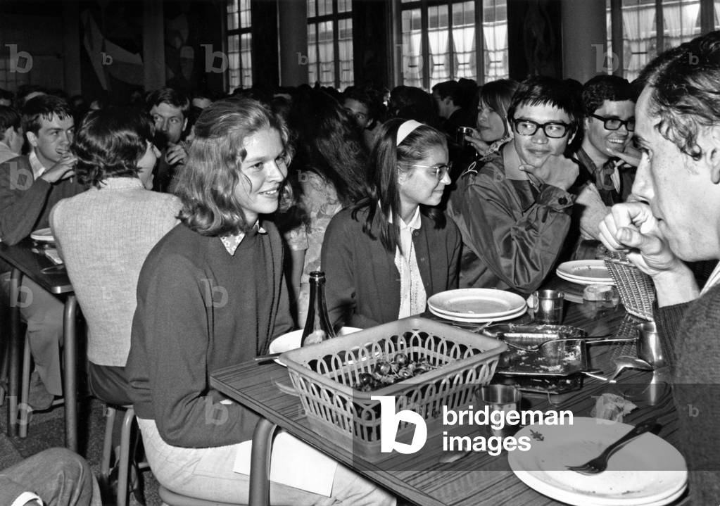 Anne Chopinet Best at Entrance Examination For Polytechnique School The Day of her Enlistment on September 6, 1972 (b/w photo)