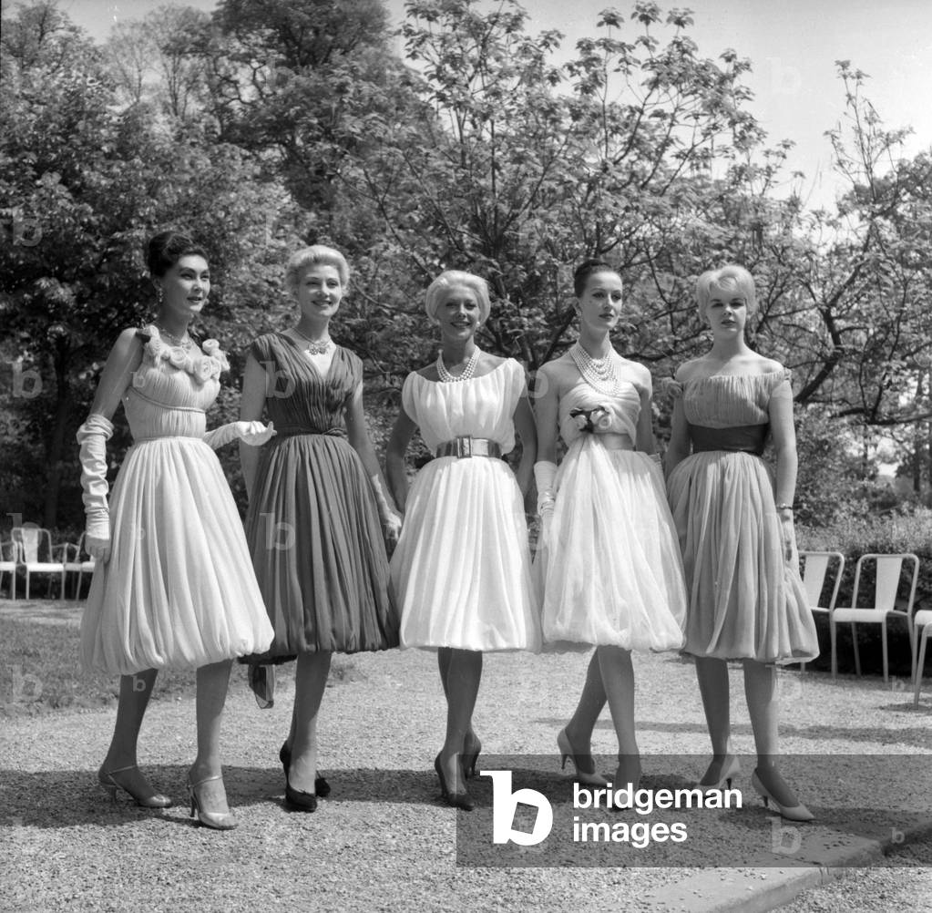 Jean Pierre Gattegno Fashion, May 12, 1959 : Dresses (b/w photo)