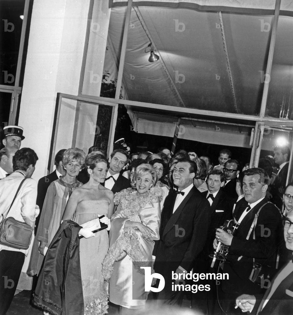 Micheline Presle and Norbert Carbonneaux at Cannes Festival May 6, 1961 (b/w photo)