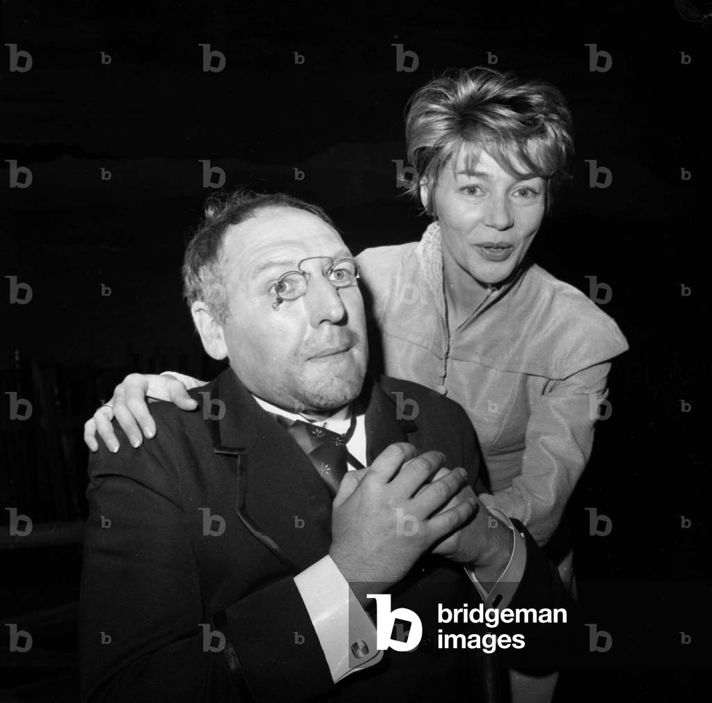 Georges Wilson and Emmanuelle Riva during Rehearsal of Play 