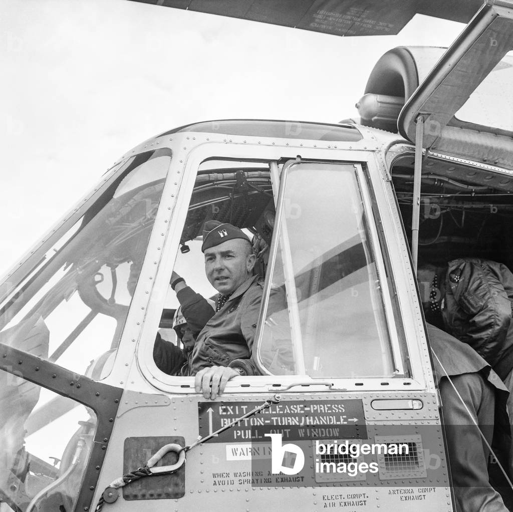 American pilot John D. Arthurs who crossed the Atlantic ocean with an helicopter 