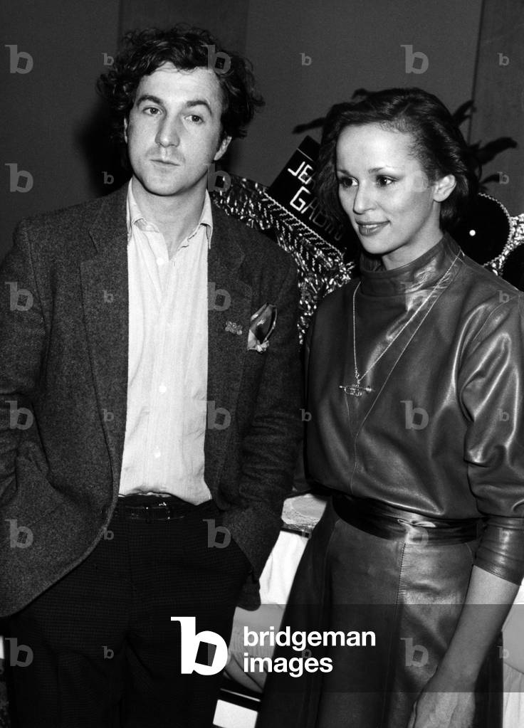 Francois Cluzet (Jean Gabin Prizewinner) and Christine Boisson (Romy Schneider Prizewinner), March 21, 1984 (b/w photo)