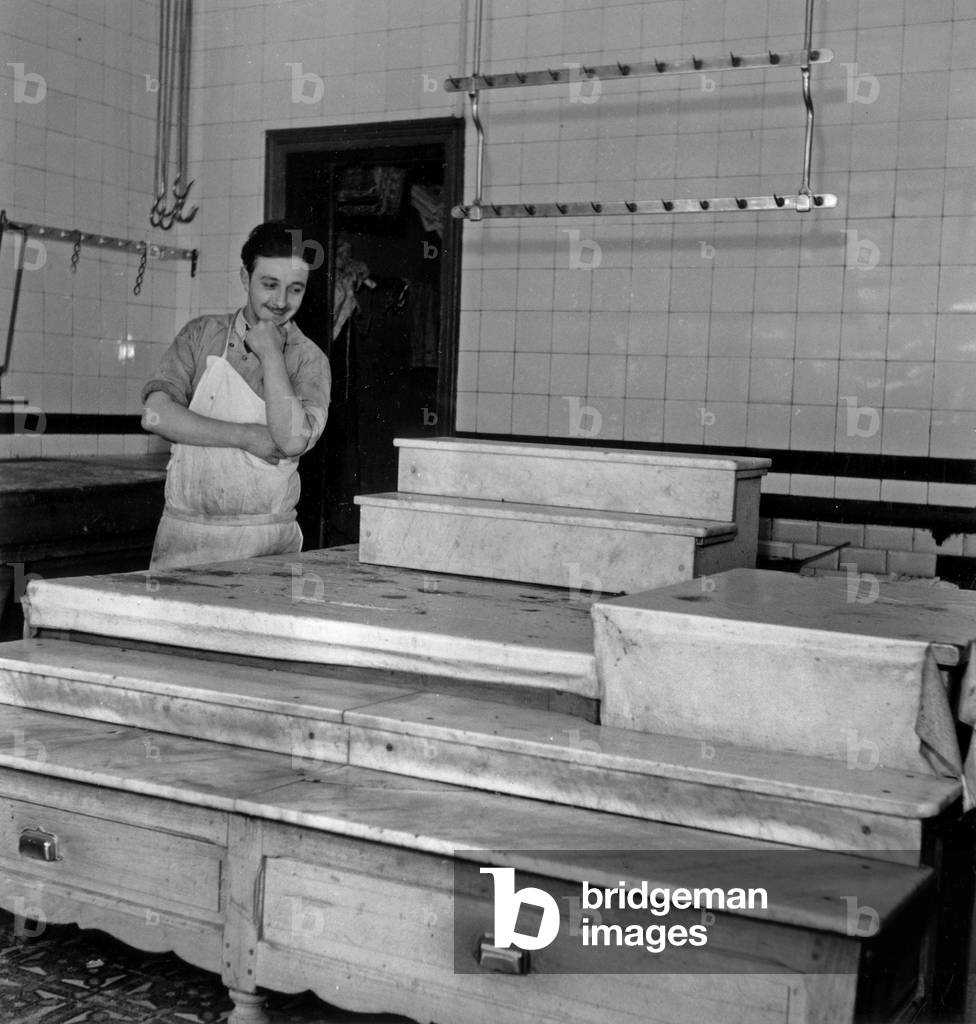 Butchers on Strike, Paris, 1951 (b/w photo)