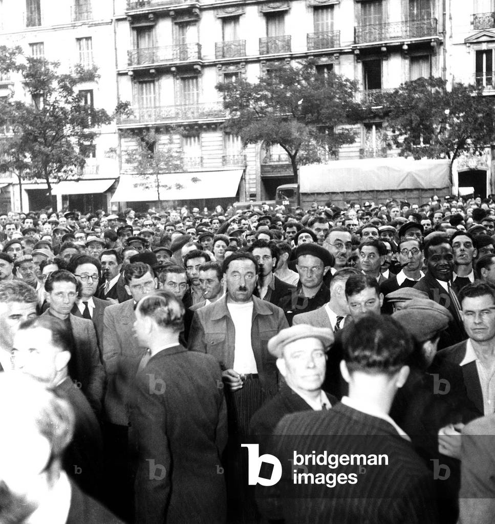 Public Services Strike in Paris September 08, 1948 (b/w photo)