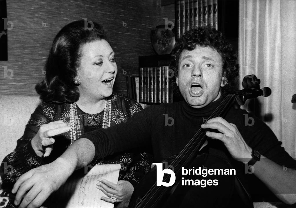 Regine Crespin And Jacques Martin Repetting Their Duo In The Royal Palace Meetings Or They Will Sing The Paletuviers (You And Me) And The Mascot. January 11, 1974 (b/w photo)
