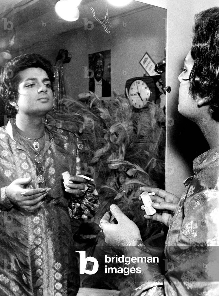 Indian Prince of Baroda Making his Debut As A Singer on The Alcazar Stage in Paris December 22, 1970 (b/w photo)