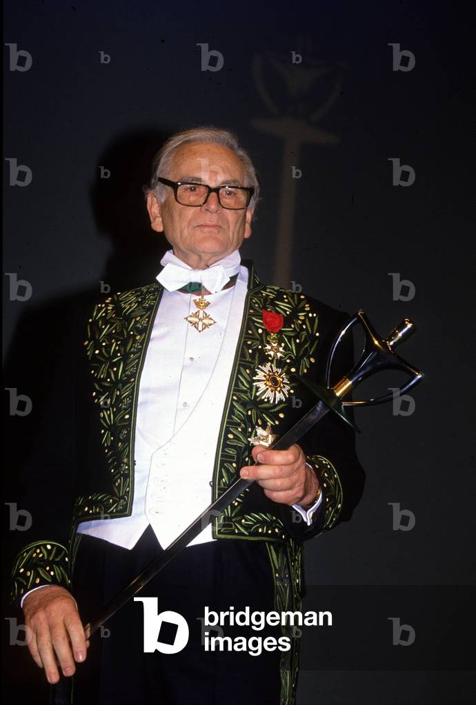 French Dress Designer Pierre Cardin Has Just Been Received at The Fine Arts Academy in Paris December 3, 1992 (photo)