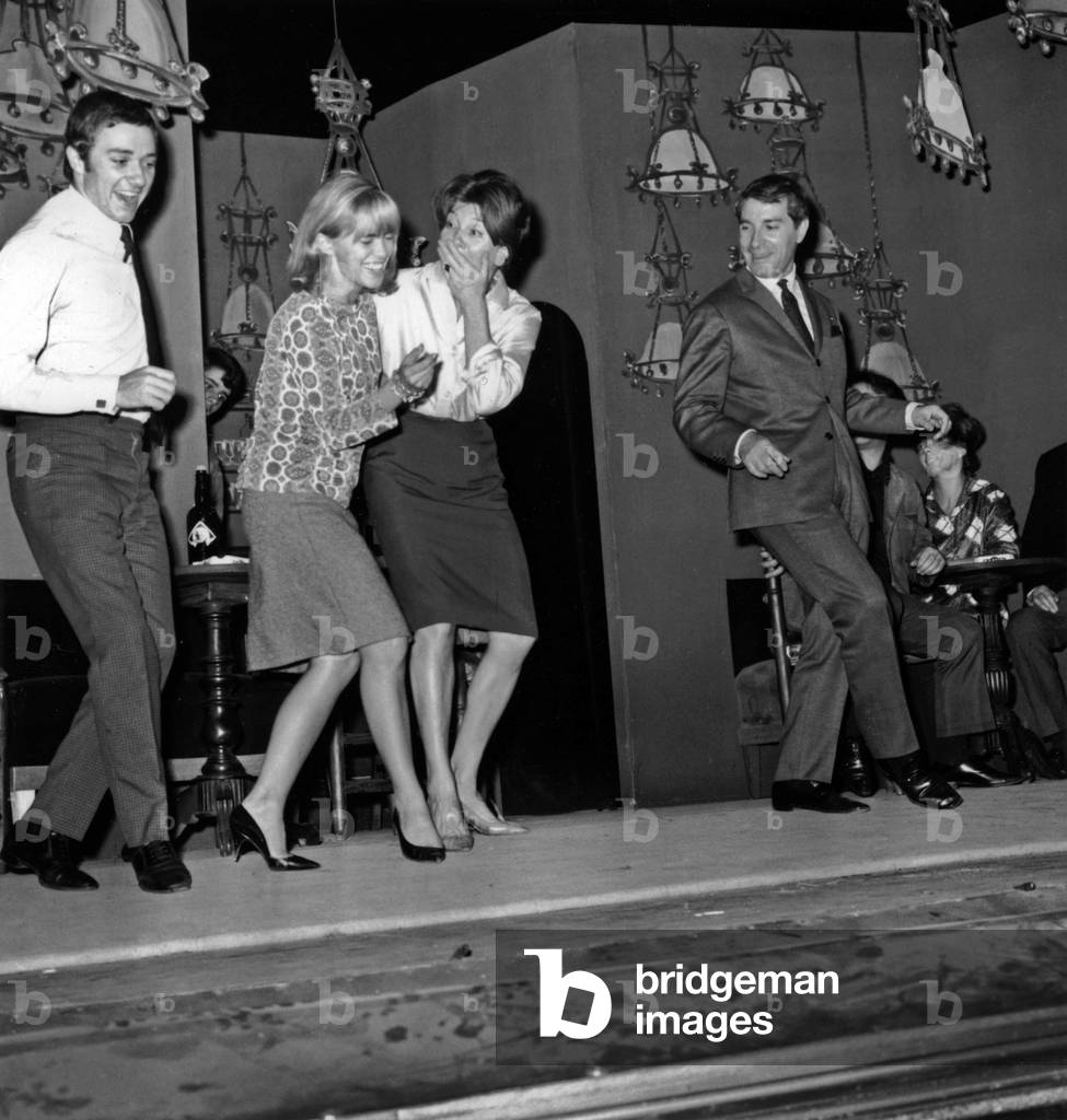 Alain Franco, Elizabeth Wiener, French Actress Sophie Desmarets (1922-2012) and Jean Poiret during Rehearsal of Play 