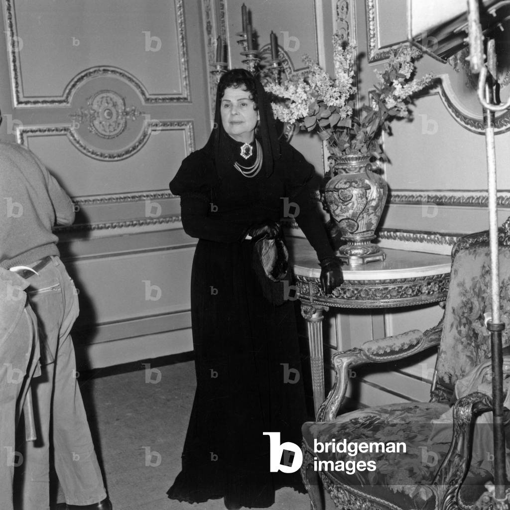 French Actress Elvire Popesco As Letizia Ramonlino Bonaparte on Set of Film 