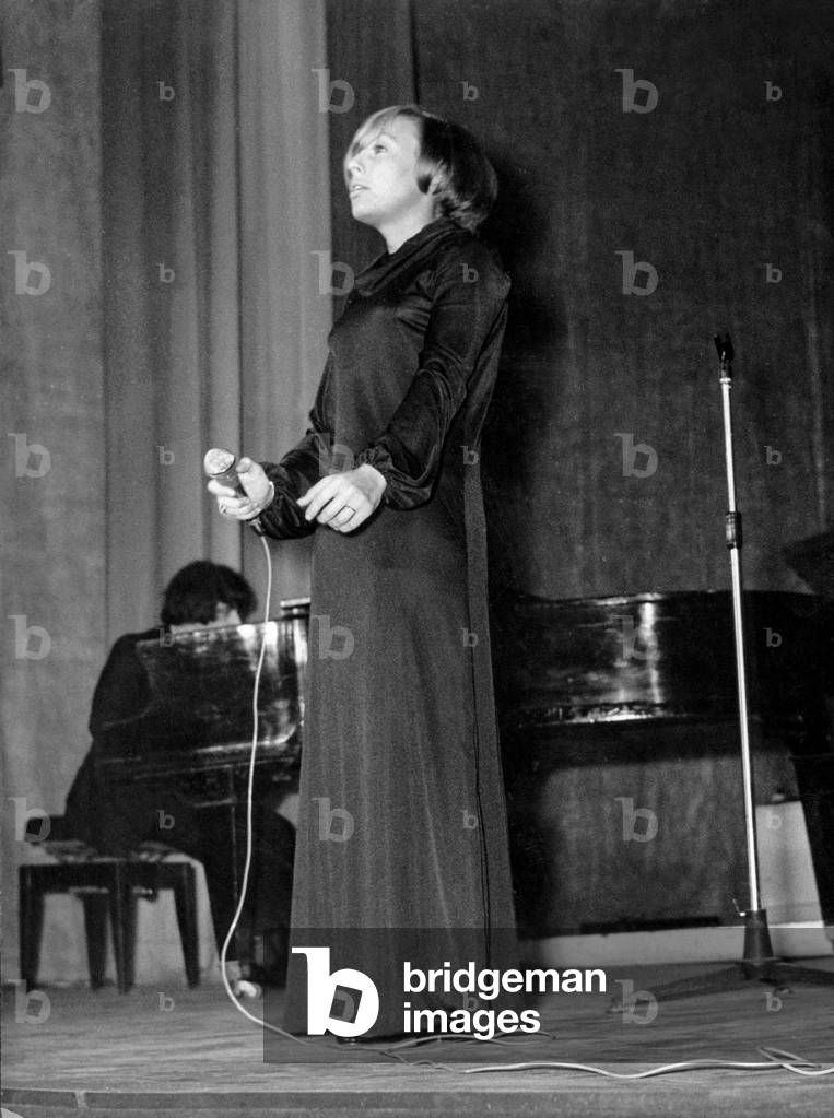 Georgette Lemaire on Stage in Bobino September 17, 1969 (b/w photo)
