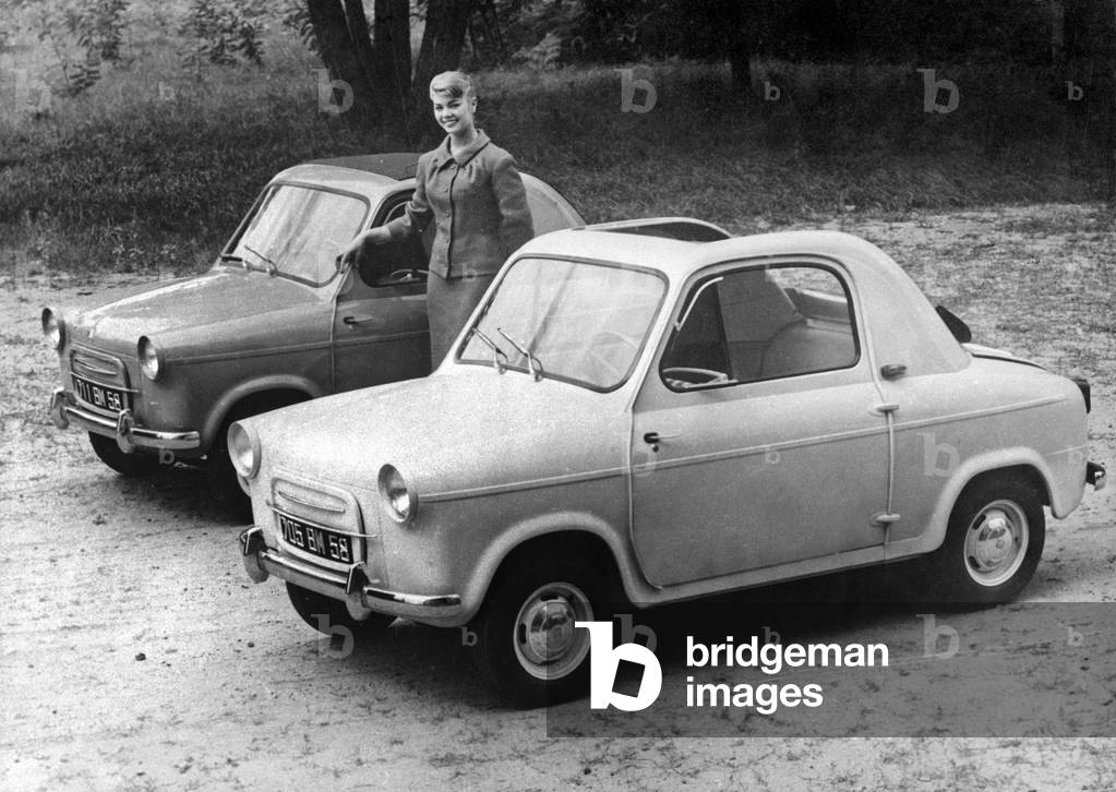 The Car Vespa 400 October 12, 1957 (b/w photo)