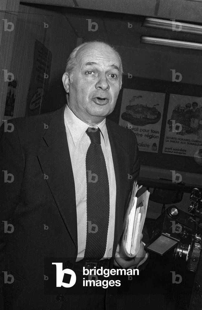 ReuMeeting of the French Socialist Party, December 13, 1978, Paris : Claude Estier (b/w photo)