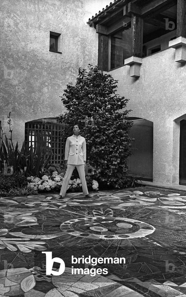 Famous luxury hotel Byblos in Saint Tropez, France, in 1967 (at time of opening) (b/w photo)