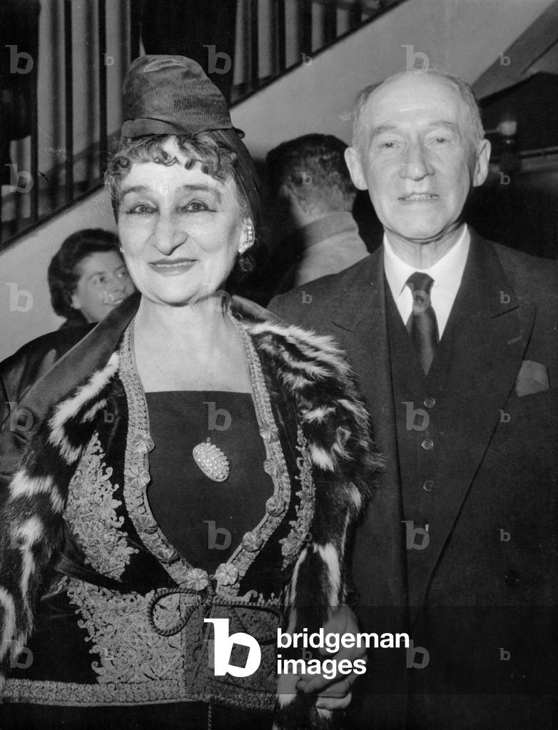 Writer Marcel Jouhandeau and his Wife Elise Aka Carytatis (Formely A Dancer) January 08, 1963 (b/w photo)