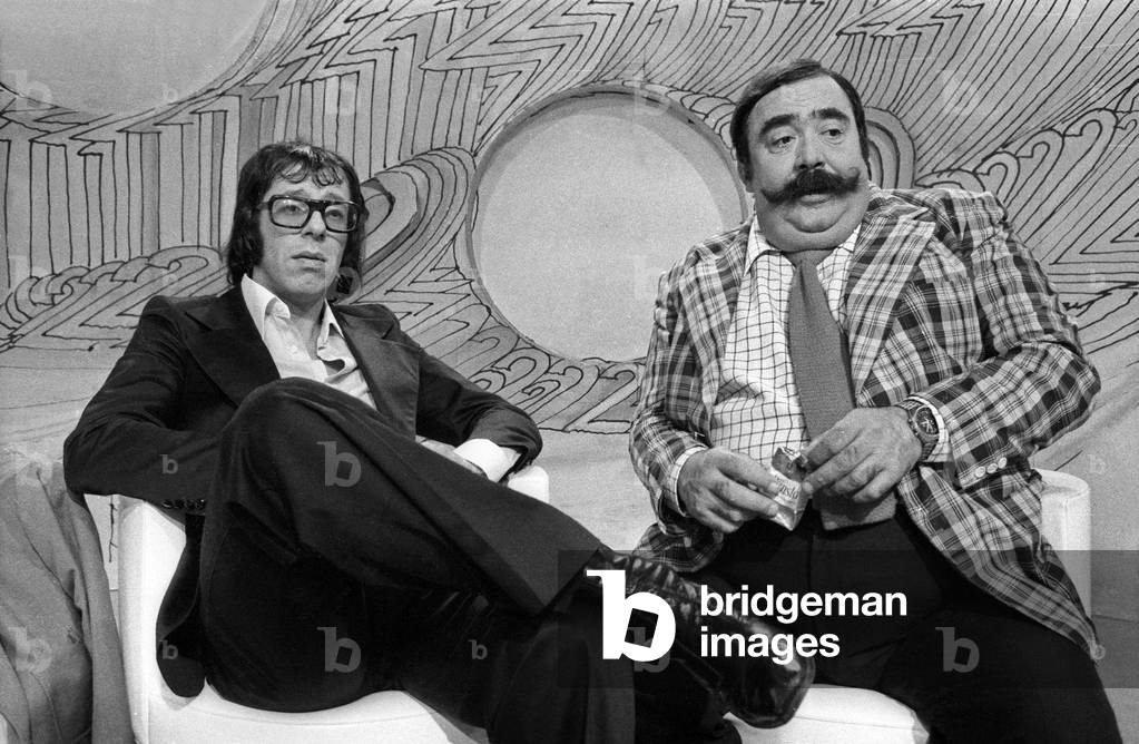 Patrick Topaloff and Moustache (Francois-Alexandre Galepides) during TV Programme 