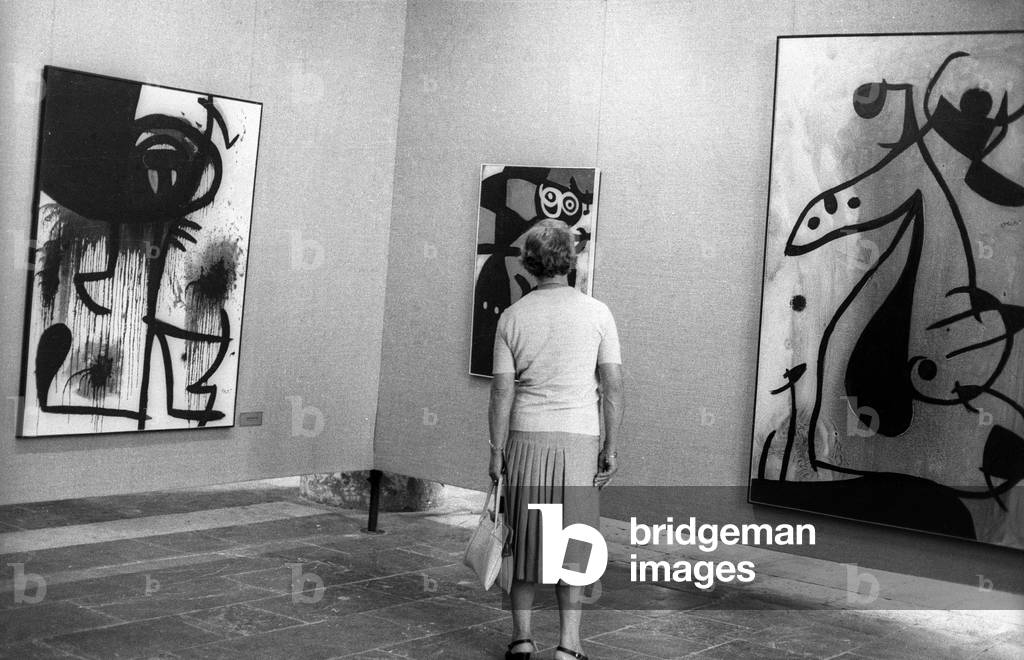 Retrospective of Joan Miro's (1893-1983) work for his 85th birthday in Palma de Mallorca, September 11, 1978 (photography)