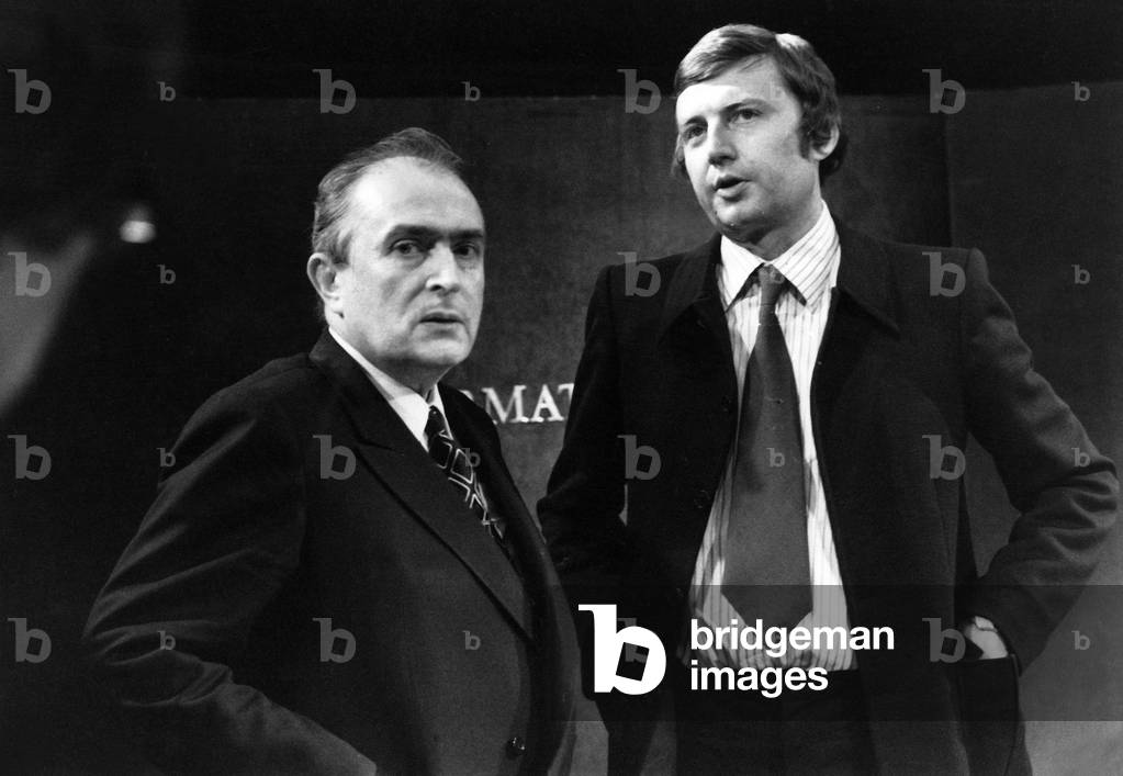 Jean Jacques De Bresson and Etienne Mougeotte during Tv-Program 