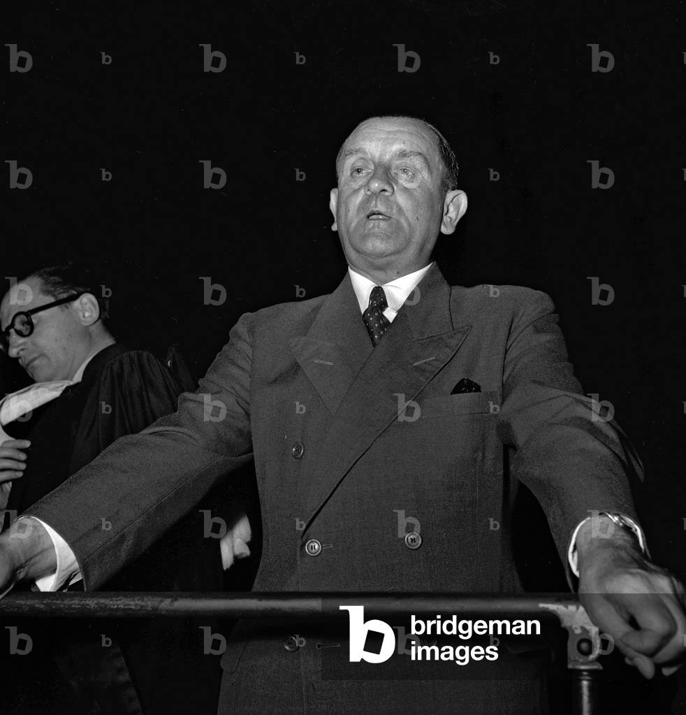Trial of Otto Abetz (German ambassador in Paris during ww2), Paris, July 18, 1949 : Dietrich von Choltitz (b/w photo)
