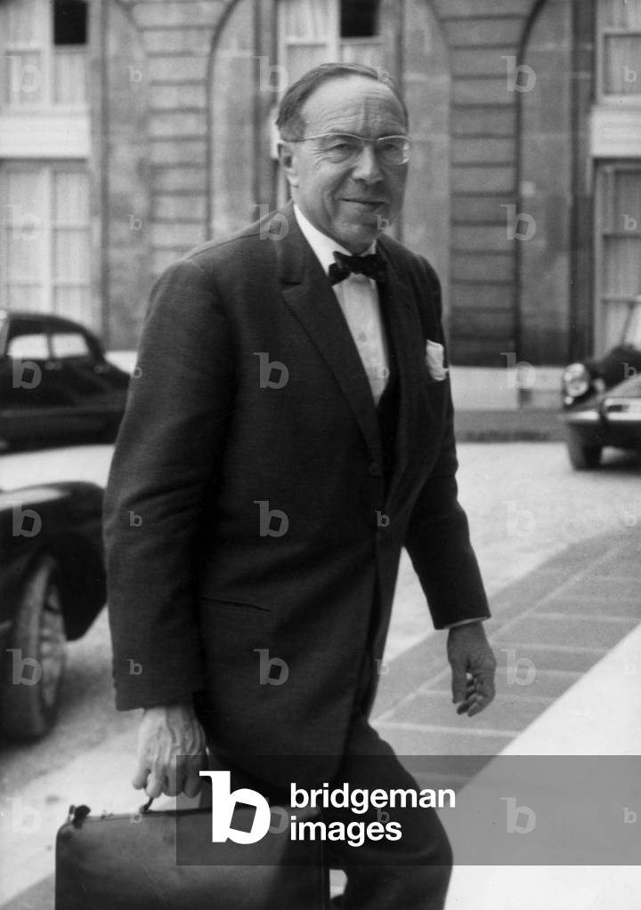 Mr Jean Marcel Jeanneney Minister of Social Affairs Arriving at the Palais De L Elysee For the Council of Ministers August 23, 1967 (b/w photo)