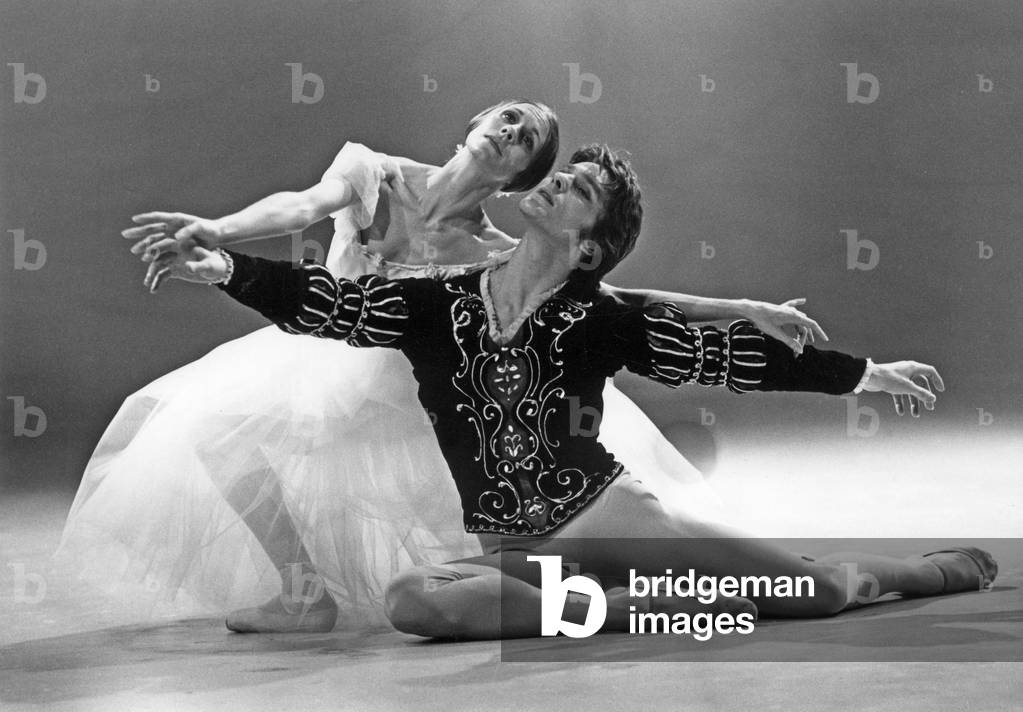 Mickael Denard And Ghislaine Thesmar In “Around The Sylphide” In October 1984 (b/w photo)