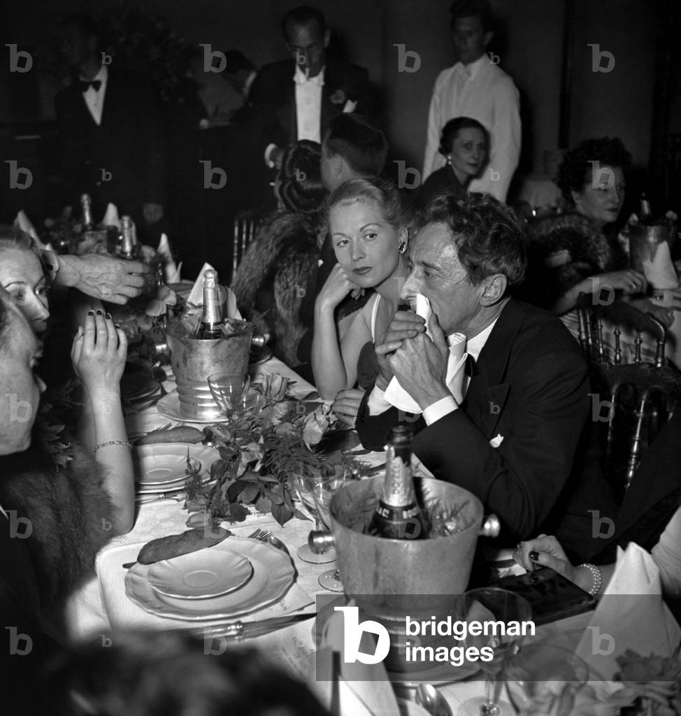 French Actors Josette Day and Jean Cocteau at Gala For Film 