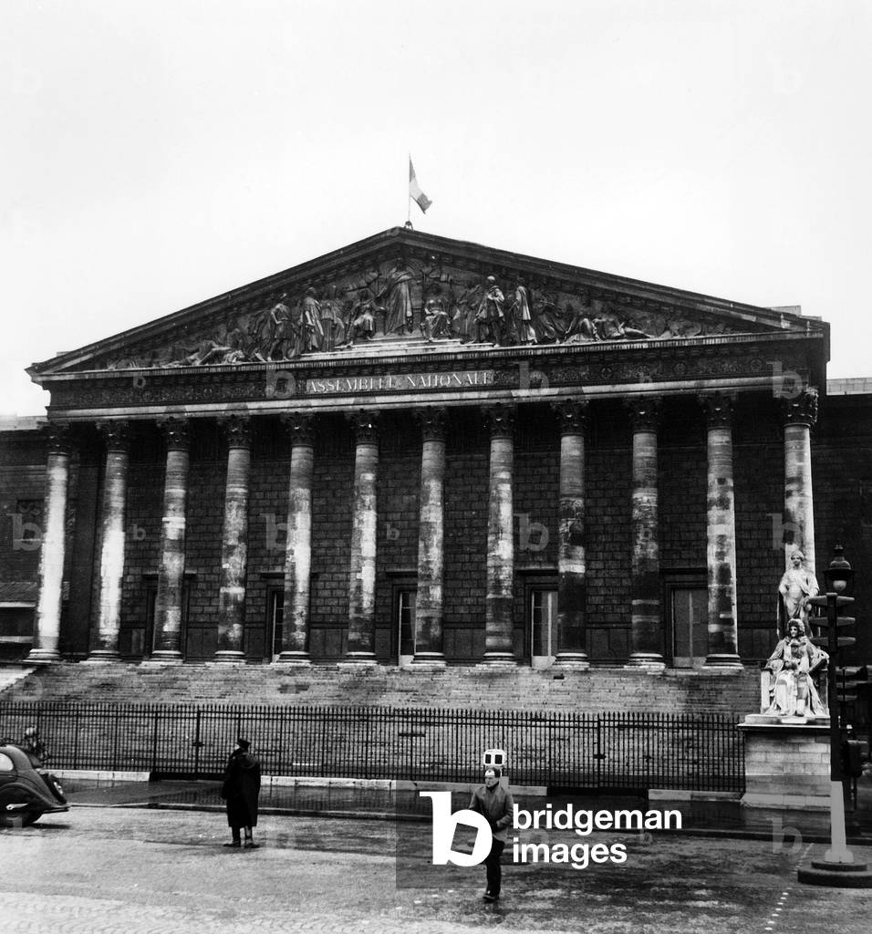 View of National Assembly in Paris December 1955 (b/w photo)