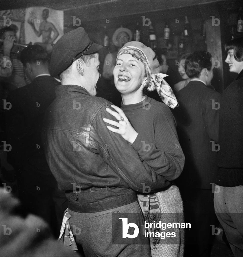 The Night of The New Orleans at The Vieux Colombier Club, Paris (Saint Germain Des Pres), February 19, 1949 (b/w photo)