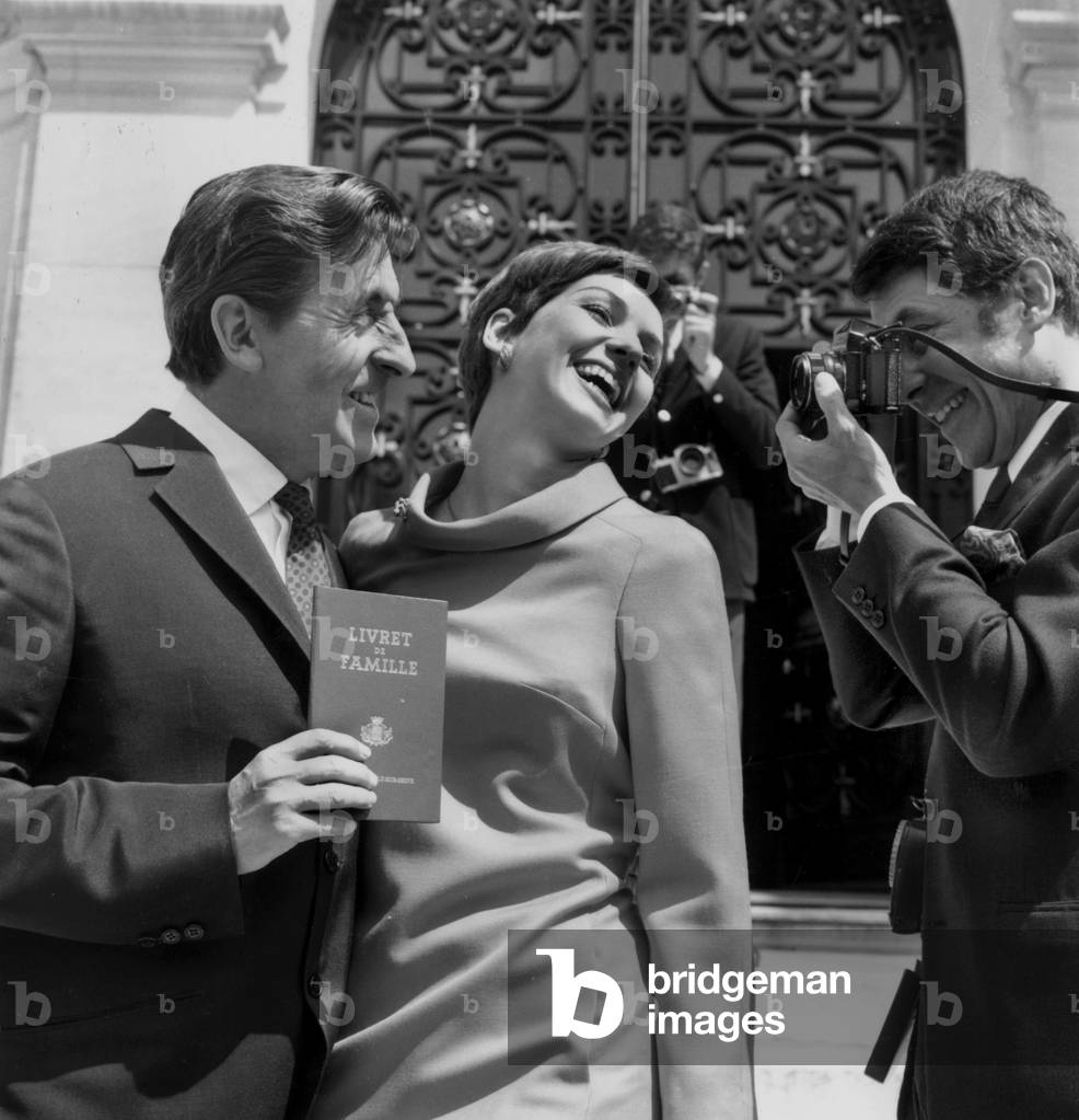 Wedding of Jean Lefevre and Yori Bertin in Neuilly May 20, 1967 (b/w photo)