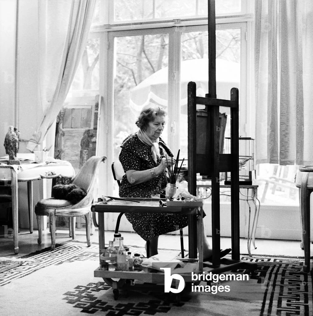 Lucie Valore (1878 - 1965), Maurice Utrillo'S Wife, French Painter, here in The 50'S (b/w photo)